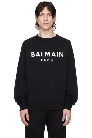 Balmain Pull molletonné noir à logo imprimé