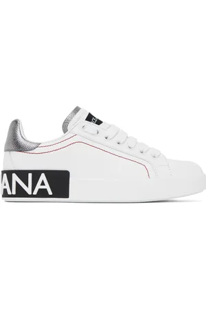 Dolce & Gabbana Baskets basses Portofino blanc et argenté