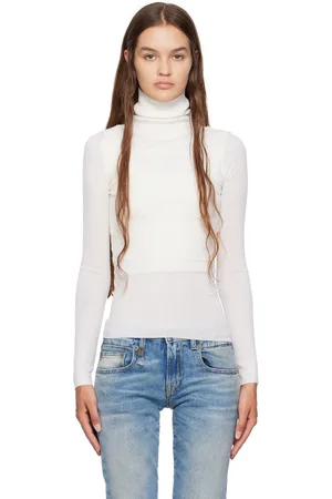 R13 Ensemble de gilet et pull étagés blanc cassé