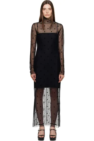 Givenchy Robe longue semi-transparente noire