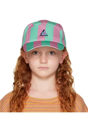 Repose AMS Enfant | Casquette rose et vert à rayures