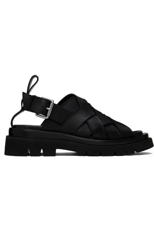 Bottega Veneta Sandales noires à semelle crantée