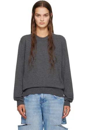 Maison Margiela Pull gris à col ras du cou
