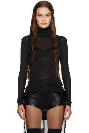 Maison Margiela Col roulé semi-transparent noir