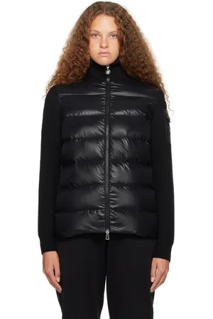Moncler Cardigan noir rembourré en duvet