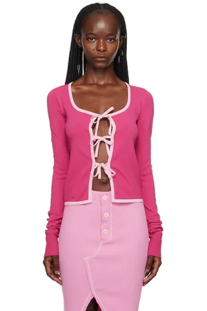 Moschino Cardigan rose à attaches à nouer