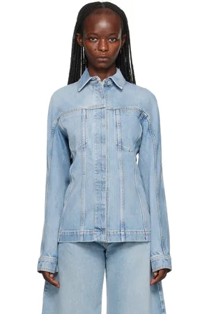 Alaïa Blouson ajusté bleu en denim