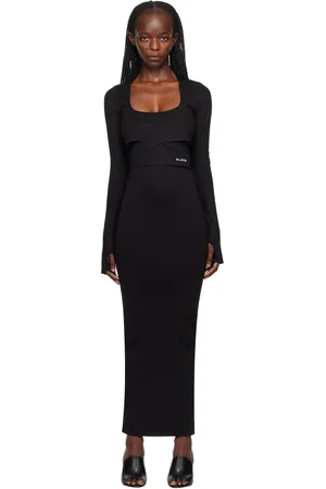 Alaïa Robe longue ajustée noire