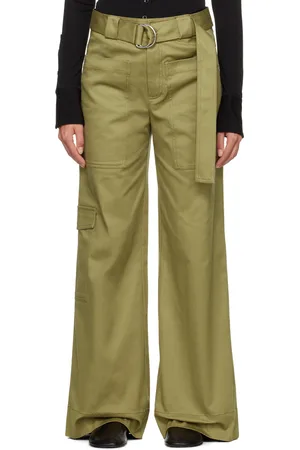Proenza Schouler Pantalon kaki à ceinture - White Label