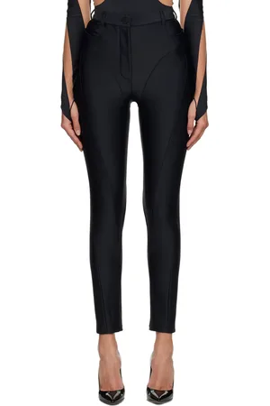 MUGLER Legging noir à panneaux