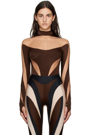 MUGLER Justaucorps Illusion brun