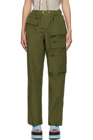 Andersson Bell Pantalon kaki à bords bruts