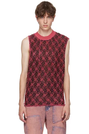 Andersson Bell Gilet noir et rose à motif fleuri