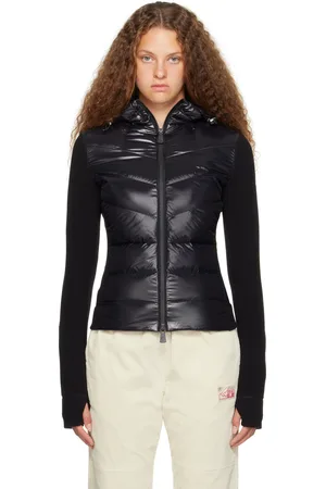 Moncler Pull à capuche matelassé noir rembourré en duvet