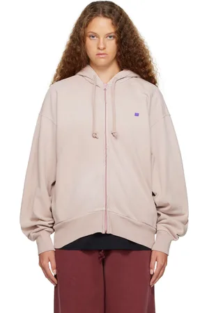Acne Studios Pull à capuche beige à glissière