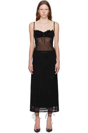 Y / PROJECT Robe midi noire à armatures