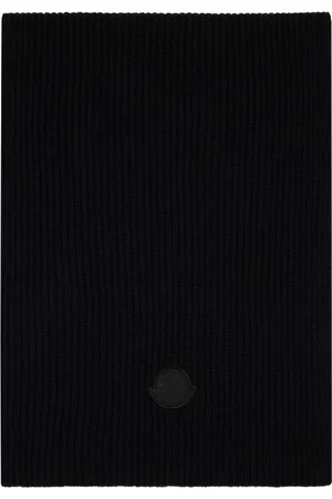 Moncler Écharpe noire à écusson à logo