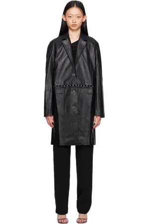 Paris Georgia Blouson ajusté noir en cuir synthétique