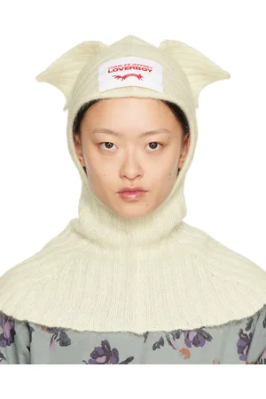 Charles Jeffrey Loverboy Bonnet blanc cassé à appliqués à oreille