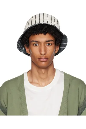 Paul Smith Chapeau Deck blanc cassé et bleu à rayures