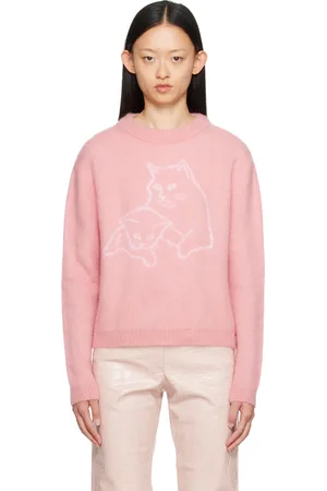 Msgm Pull rose à image en tricot jacquard