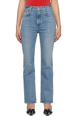AGOLDE Jean cigarette bleu