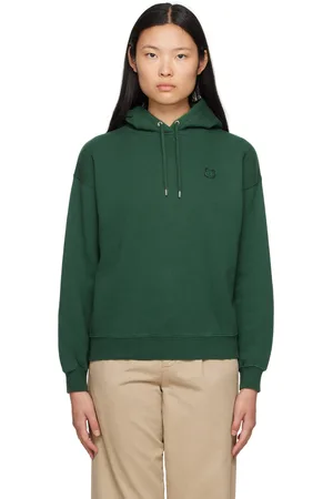 Maison Kitsuné Pull à capuche vert à logo de renard