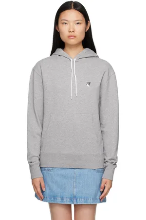 Maison Kitsuné Pull à capuche gris à logo de renard