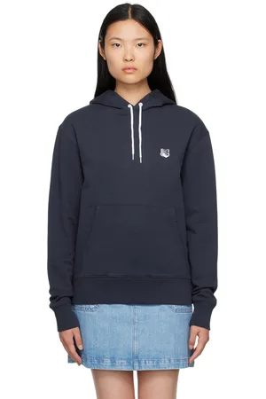 Maison Kitsuné Pull à capuche bleu marine à logo de renard