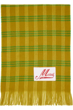 Marni Écharpe kaki à carreaux