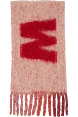 Marni Écharpe rose à franges