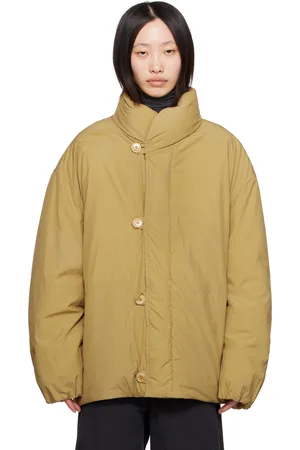 LEMAIRE Blouson matelassé kaki à col droit