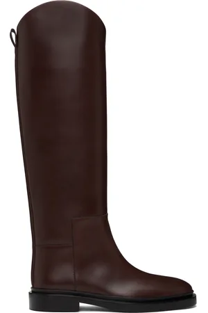 Jil Sander Bottes cavalières hautes bourgogne