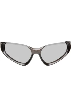 Balenciaga Lunettes de soleil enveloppantes argentées