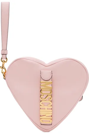 Moschino Pochette structurée rose à ferrure à logo