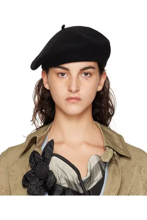 Maison Margiela Béret noir en laine épaisse