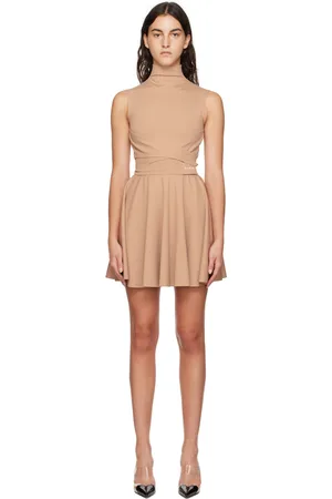 Alaïa Robe courte ajustée beige