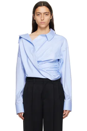 Alexander Wang Chemise bleue à effet drapé