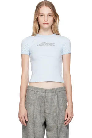 AMBUSH T-shirt bleu à image à logo réfléchissante