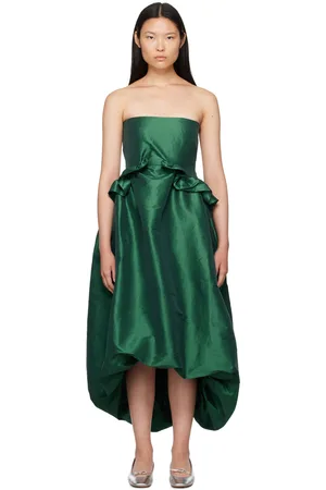 Kika Vargas Robe midi verte exclusive à SSENSE