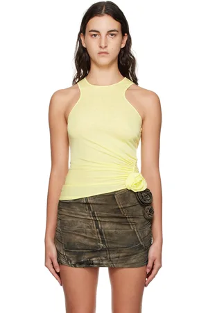 BLUMARINE Débardeur semi-transparent jaune