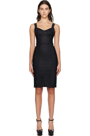 Dolce & Gabbana Robe midi de style corset noire