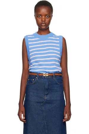 Ganni Gilet bleu à rayures