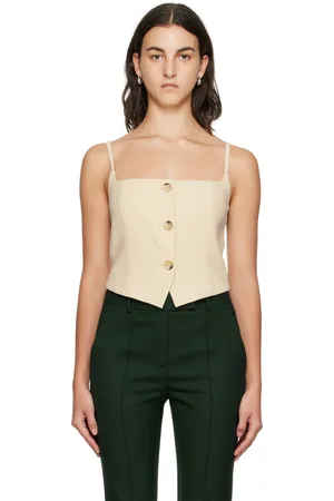 Helmut Lang Débardeur de style veston beige