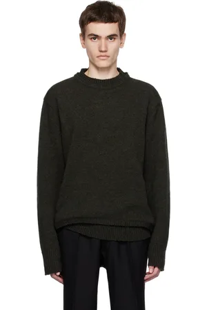 Maison Margiela Pull vert à empiècement aux coudes