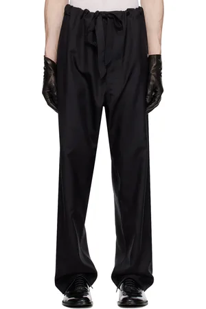 Maison Margiela Pantalon noir à cordon coulissant
