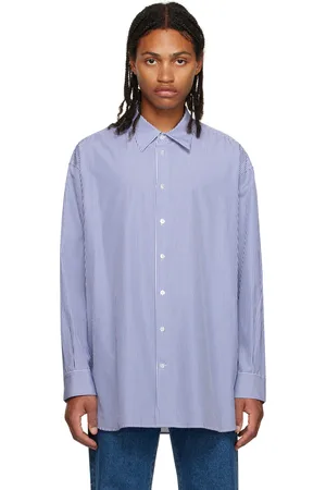 The Row Chemise Lukre blanc et bleu