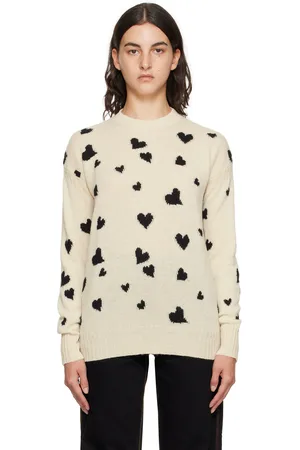 Marni Pull blanc à motif graphique