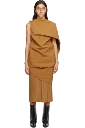 Issey Miyake Robe courte Canopy brune