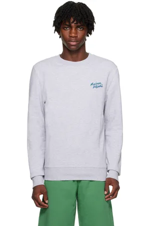 Maison Kitsuné Pull molletonné gris à logo